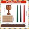 10 Pieces Kwanzaa Kinara Candles Set Flameless Battery Operated Kwanzaa LED Taper Candles with Candle Holder Wooden Wine Goblet Bamboo Table Mat for Kwanzaa Celebration Decoration